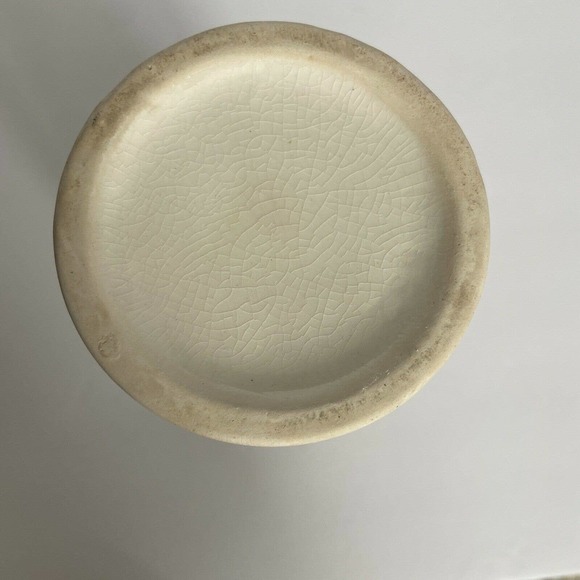 VTG Royal Sealy Atomic Starburst MCM Apothecary Vanity Jar 9" Tall Ivory Crazing - Picture 9 of 12